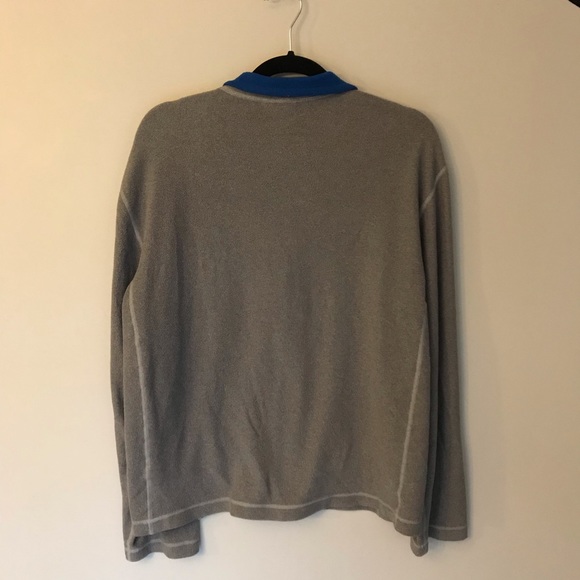 Gray & Blue Lightweight NorthFace Half-Zip Fleece - Picture 2 of 5